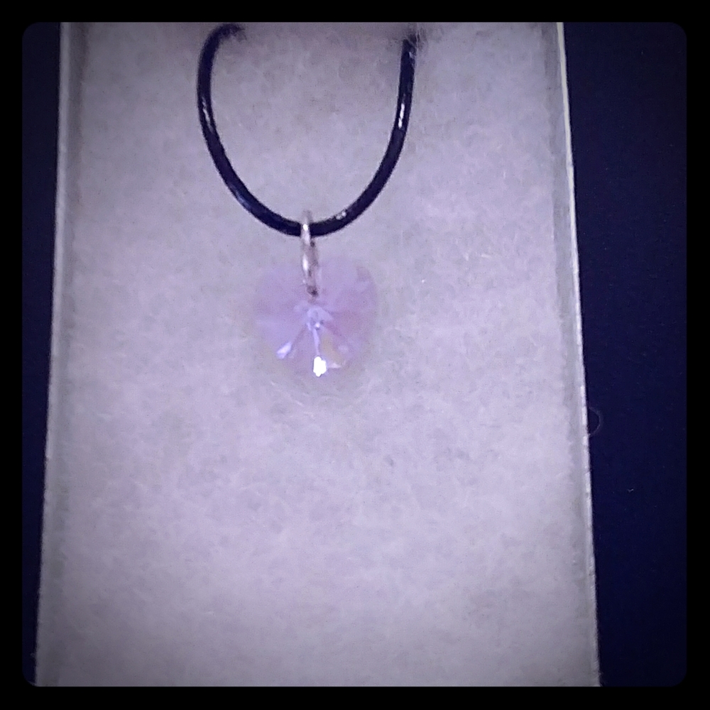 Illusion Purple Crystal Heart Necklace